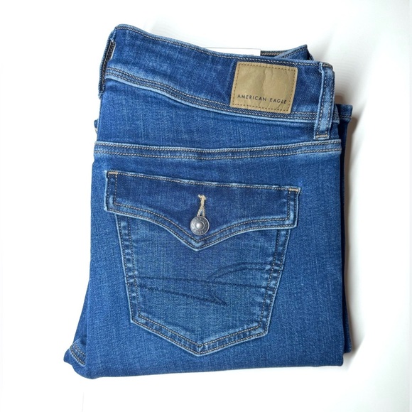 American Eagle Women’s Kick Boot Low Rise  Jeans Size- 8 Regular - Picture 10 of 11